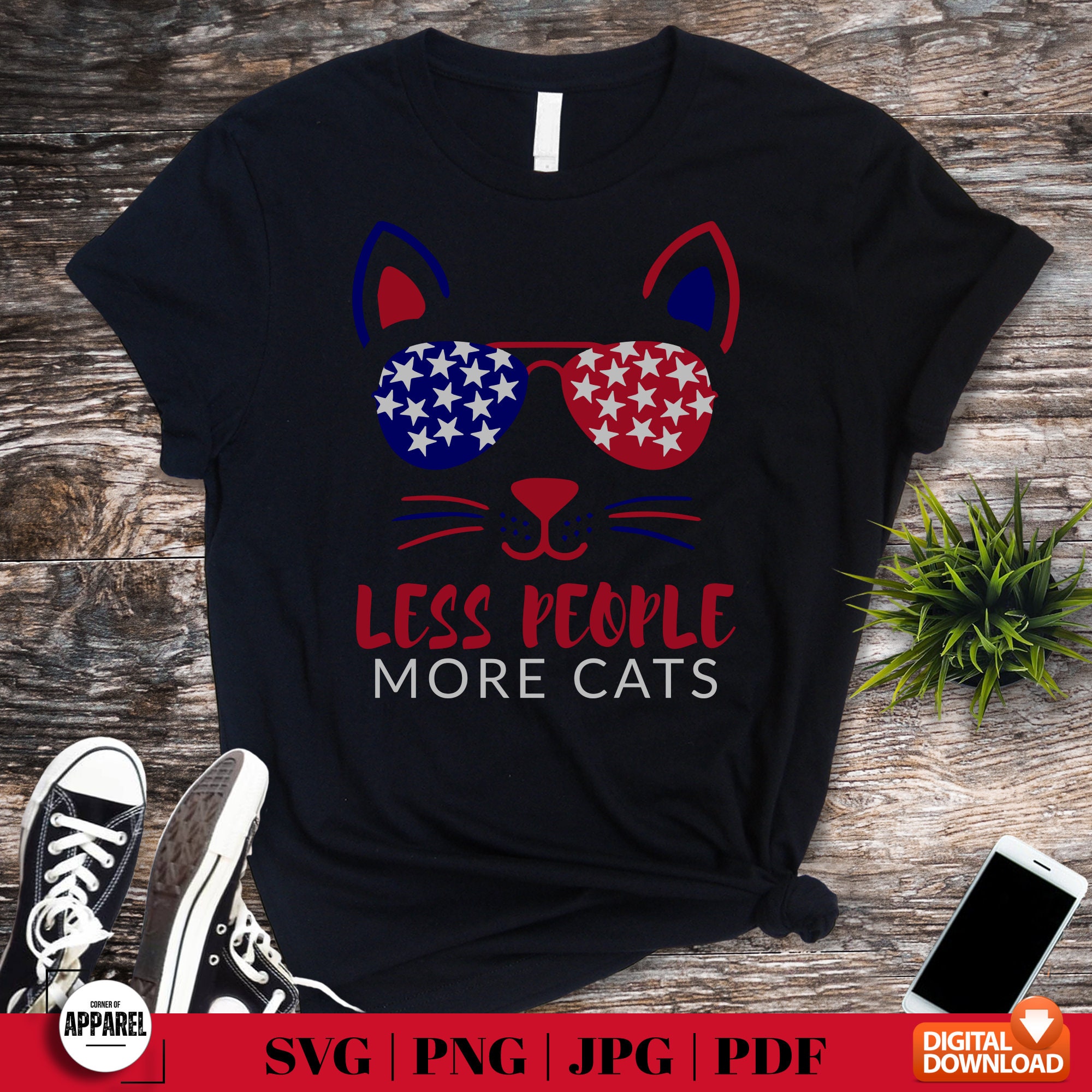 Less People More Cats Svg, Cat Lover Svg, Funny Cat Svg, Cats Svg, 4th ...