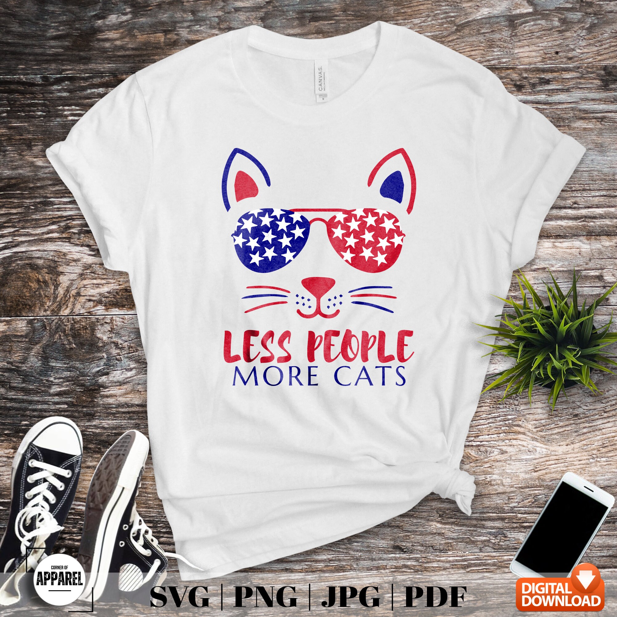 Less People More Cats Svg, Cat Lover Svg, Funny Cat Svg, Cats Svg, 4th ...