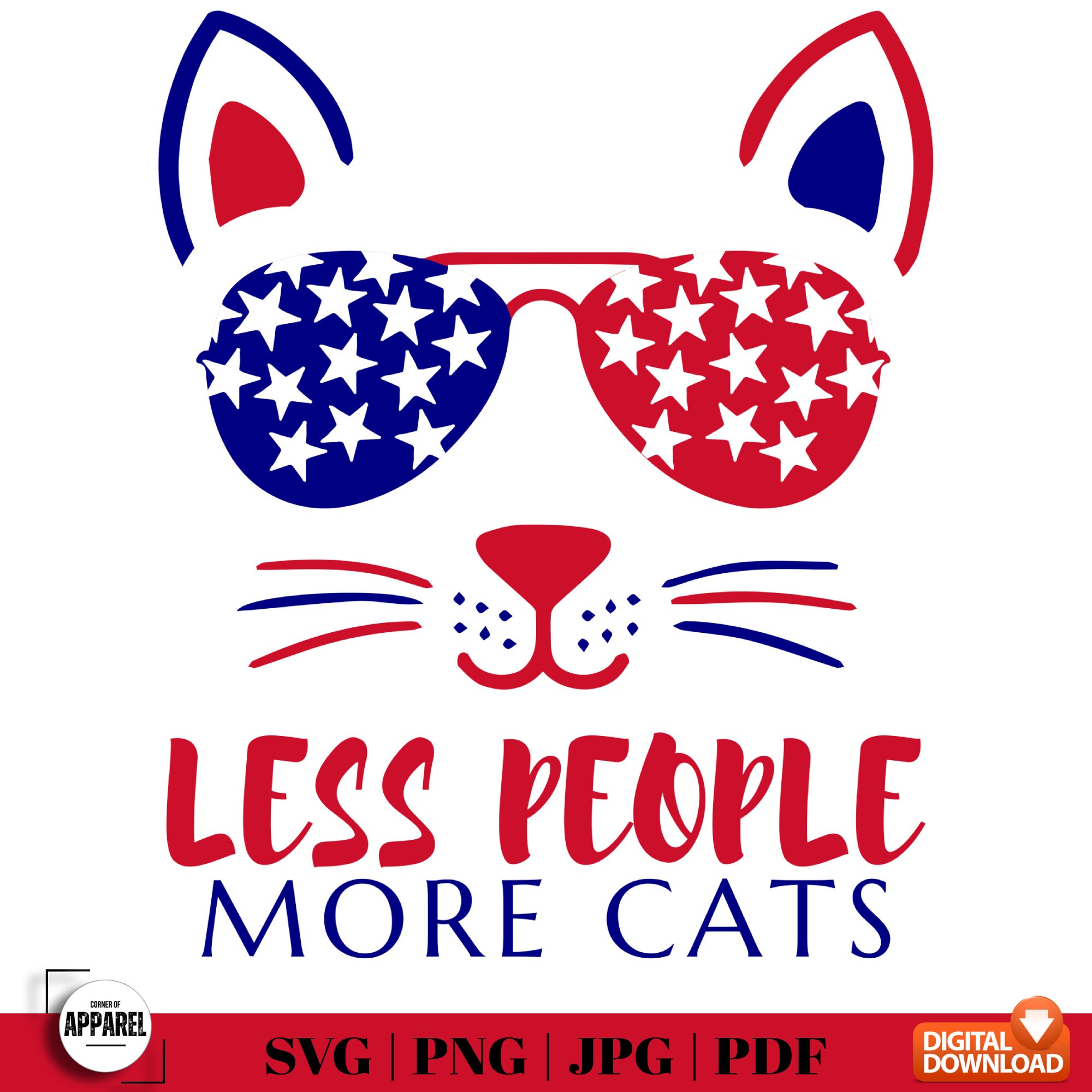 Less People More Cats Svg, Cat Lover Svg, Funny Cat Svg, Cats Svg, 4th ...
