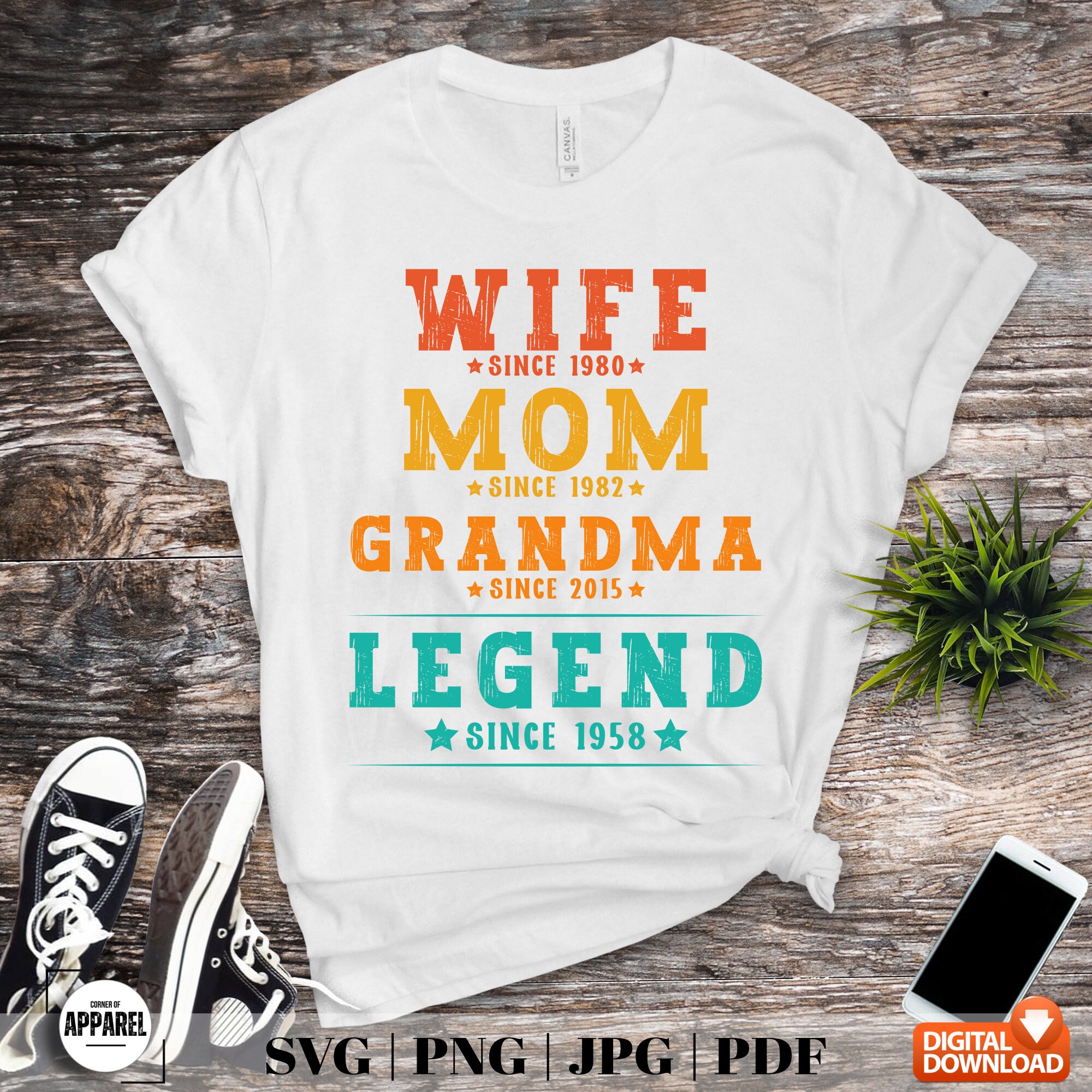 Personalized Mom Grandma Long Wallet - Birthday, Mother’s Day or Christmas Gift for Mom, Wife or Grandma - Legend Since 1955