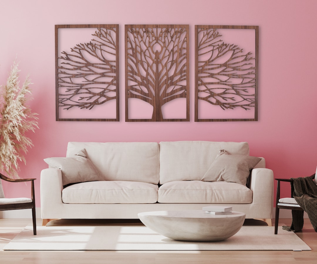 Tree Wall Art Wood Wall Art Tree Decoration Wood Home Decor Etsy