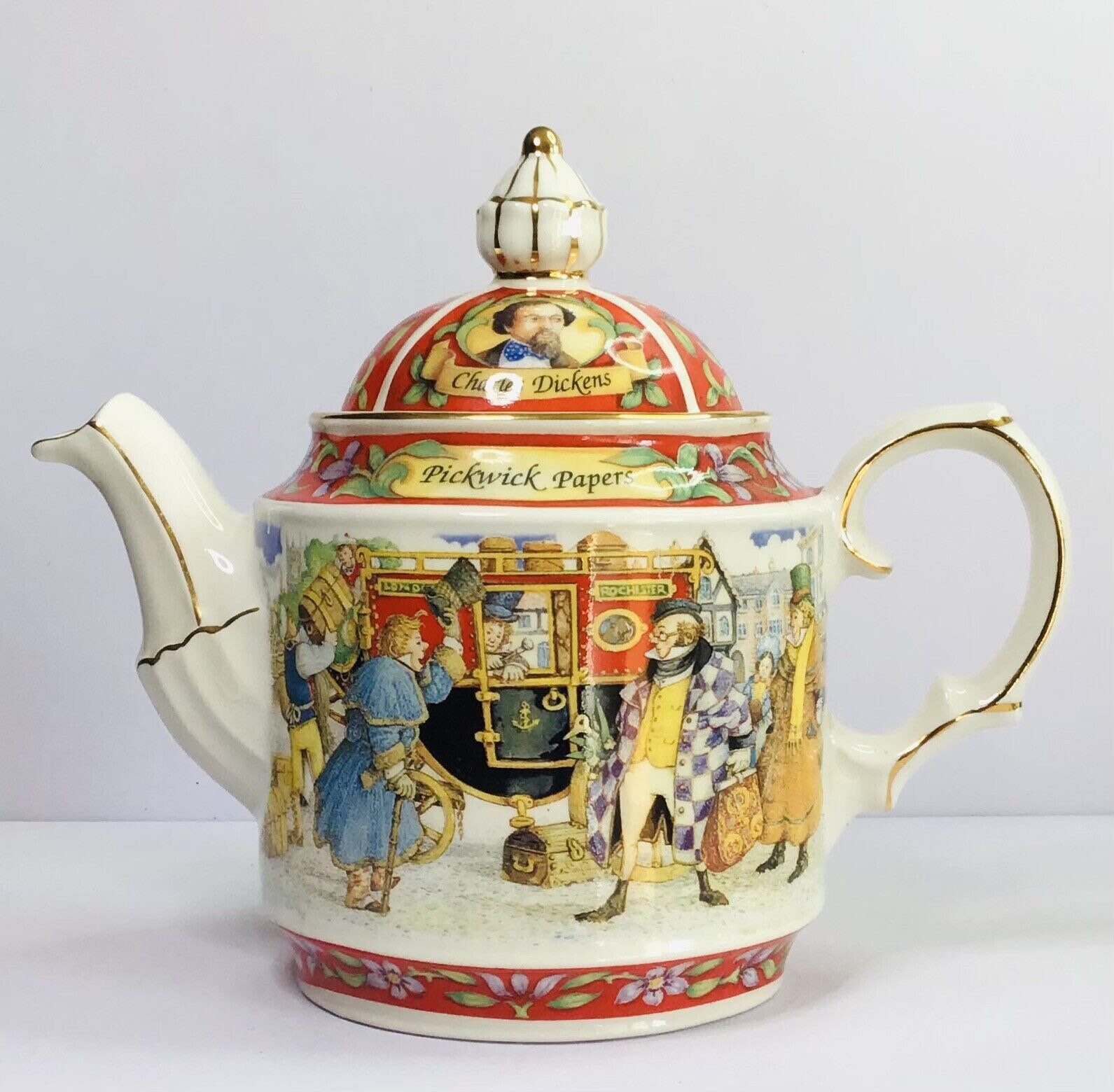 Vintage 1970s Sadler English Bone China Teapot Charles Dickens