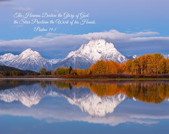 Oxbow Bend Wall Decor Grand Tetons Wyoming Landscape Photography, Metal Art and Nature  Prints, Canvas Prints Gifts, Mountains Bible Psalms