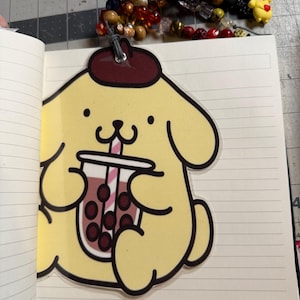 Segnalibro giallo a forma di cane kawaii