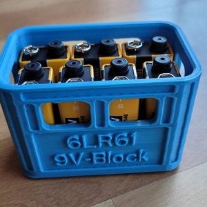Beer crate battery box 9V block batteries stackable - 3D print file digital stl