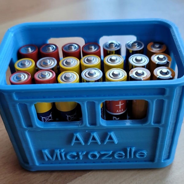 Bierkiste Batterie Box AAA Microzellen Stapelbar - 3D Druckdatei digital (.stl)