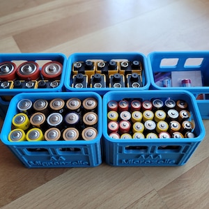 Beer crate complete set of battery boxes stackable - 3D print file digital (.stl)