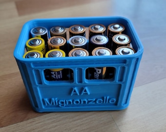 Caja de pilas AA apilable en forma de caja de cerveza - Archivo de impresión 3D digital (.stl)