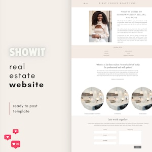 Real Estate Showit Website Template | Classy & Professional Show It Website Template For Service Providers | Realtor Showit Website Design