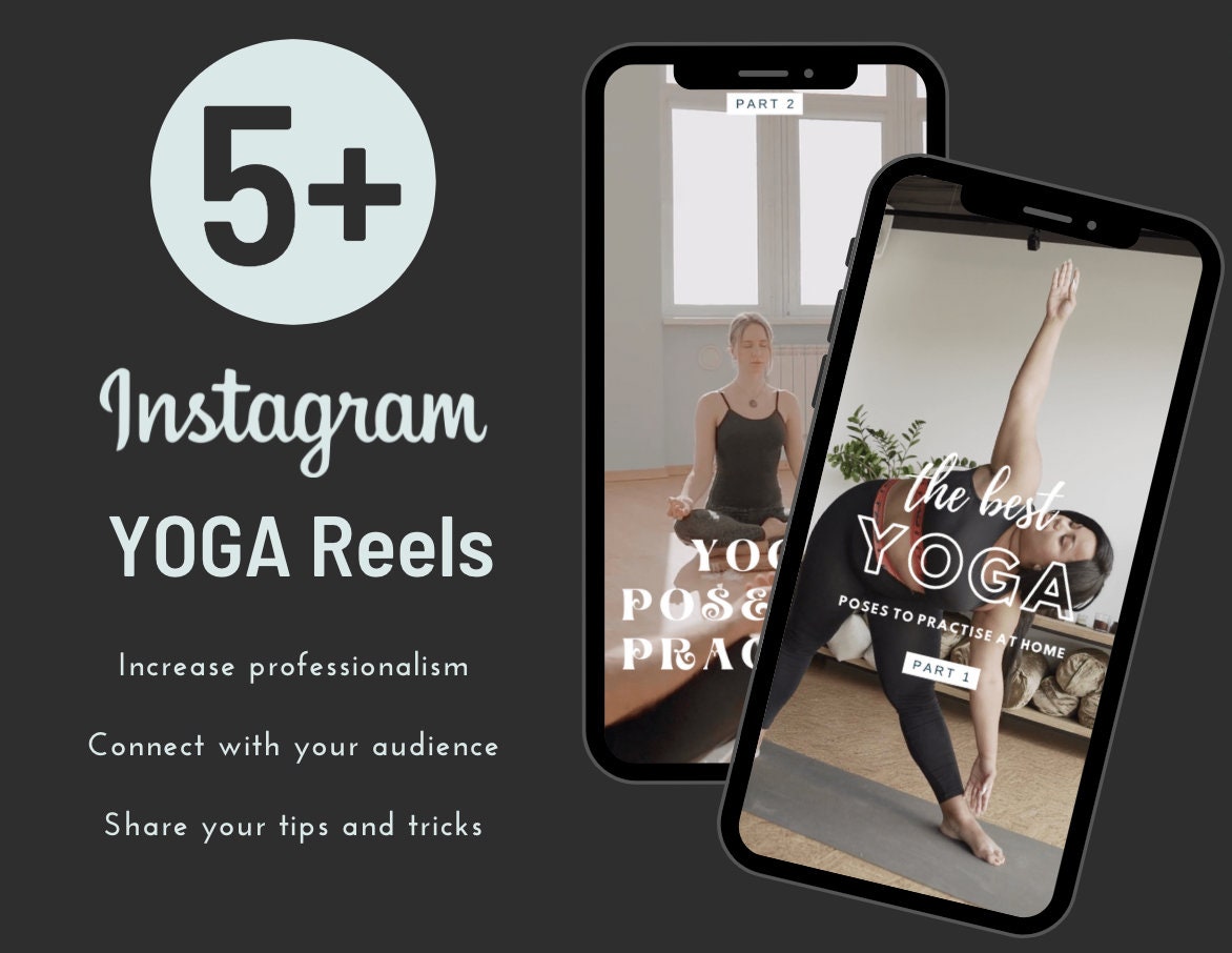 5 Relaxing Yoga Reels Instagram Reels Completed Instagram Marketing Videos  for Yoga Instructors Tiktok Fitness Coaching Reels 