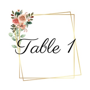 Modern Minimalist Wedding Table Sign