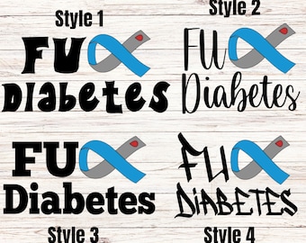Type 1 Diabetes Decal, Awareness Ribbon Sticker, T1D Car Decal