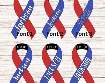 Congenital Heart Defect Decal, 1 in 100 Decal, HLHS awareness , HRHS , CHD Personalized Ribbon