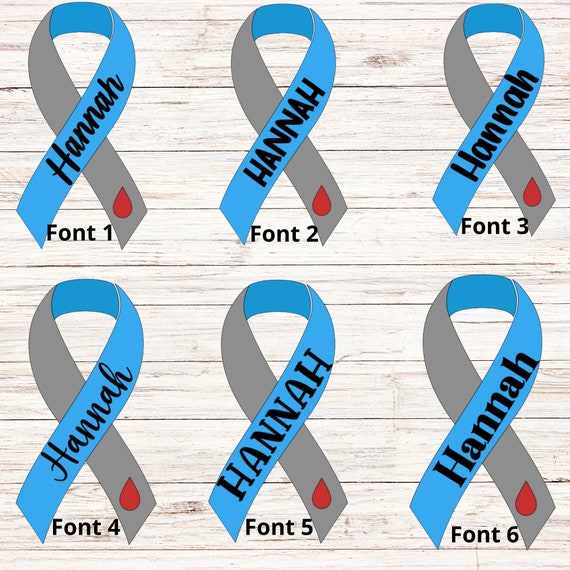 Personalized Type One Diabetes Awareness Ribbon Decal T1D Vinyl Sticker