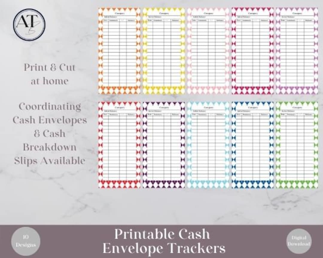 Printable Cash Envelope Trackers Digital Download Argyle - Etsy