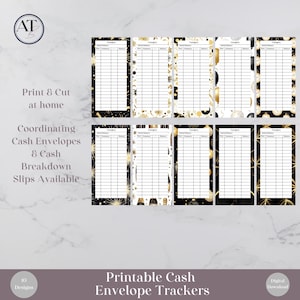 Druckbare Bargeld-Umschlag-Tracker, digitaler Download, Neujahr Designs, 10 Designs, SOFORTIGER DOWNLOAD
