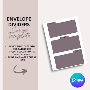 Anpassbare Canva Vorlage für Bargeld Umschlag Teiler | Druckbar & Laminierbar