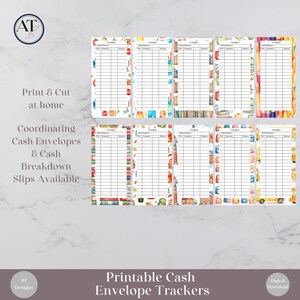 Druckbare Bargeld-Umschlag-Tracker, digitaler Download, Back to School Designs, 10 Designs SOFORT-DOWNLOAD