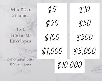 Cash Stuffing Printable Placeholders | Budget Binder, A6 (Digital Download)