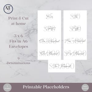 Dollar Bill Placeholders For Cash Stuffing | Printable Cash Place Holders | Money Placeholder Bundle | Budget Binder | A6 Prop Money Cash