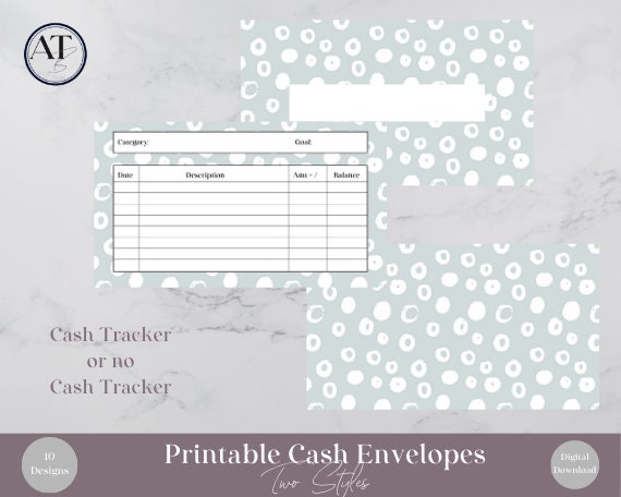 Printable Cash Envelopes, Digital Download, 2 Options, 10 Designs ...
