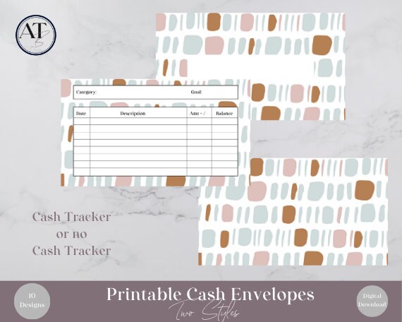 Printable Cash Envelopes, Digital Download, 2 Options, 10 Designs ...