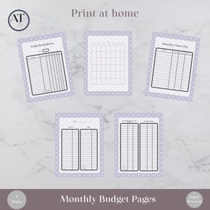 Druckbares monatliches Budget Kit, digitaler Download, niedliche Frühlingsblumen Designs, Bargeld Umschlag Budget System SOFORT DOWNLOAD