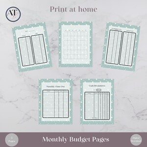 Druckbares monatliches Budget Kit, digitaler Download, Pastell Frühlings Designs, Bargeld Umschlag Budget System SOFORT DOWNLOAD