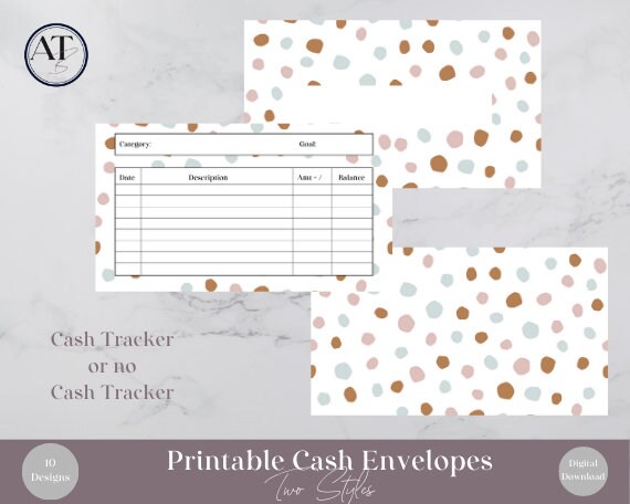 Printable Cash Envelopes, Digital Download, 2 Options, 10 Designs ...