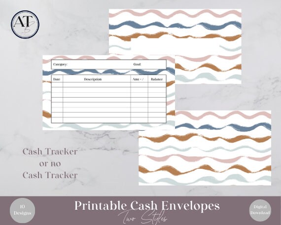 Printable Cash Envelopes, Digital Download, 2 Options, 10 Designs ...