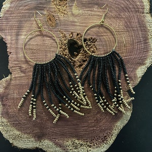 Customizable Beaded fringe earrings