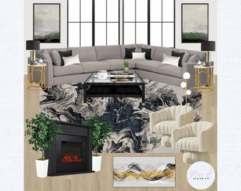 Interieurontwerp | Interieurontwerpservice | e-ontwerp | Aangepast moodboard | Decoreren | Virtueel ontwerp | Indeling | Ontwerp op maat | Woondecoraties