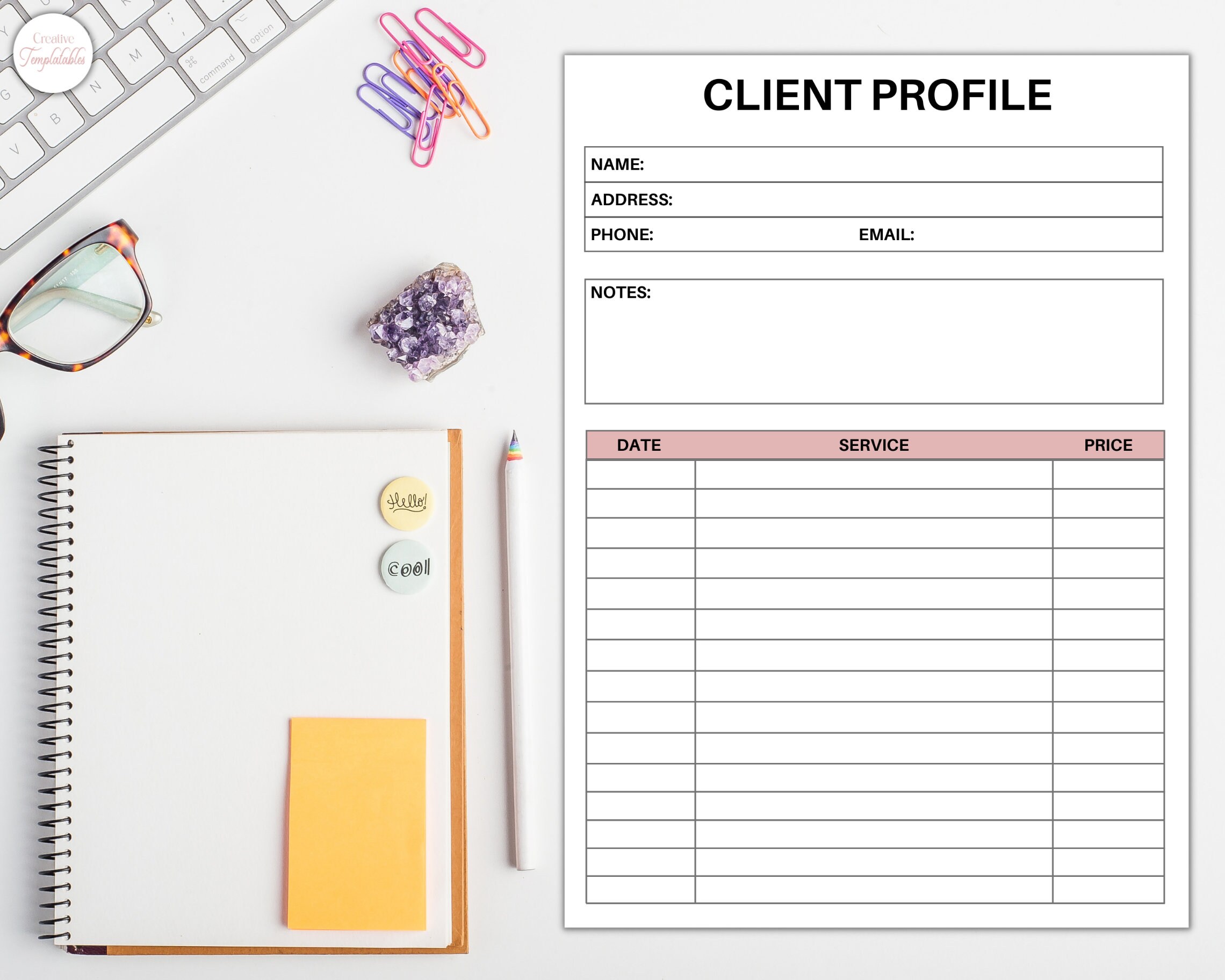 Client Profile Customer Information Card Business Client - Etsy UK