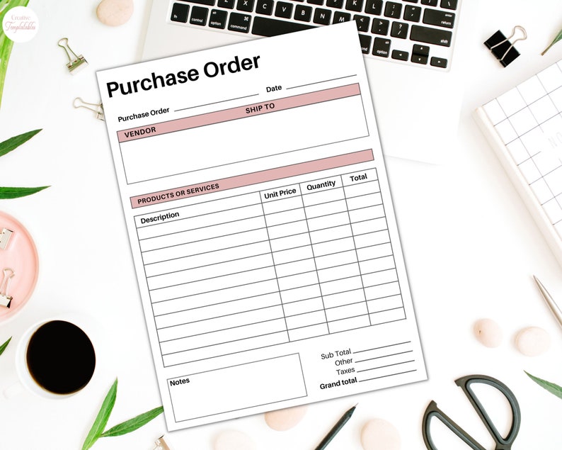 Plantilla de orden de compra / Formulario de pedido de compra - Etsy España