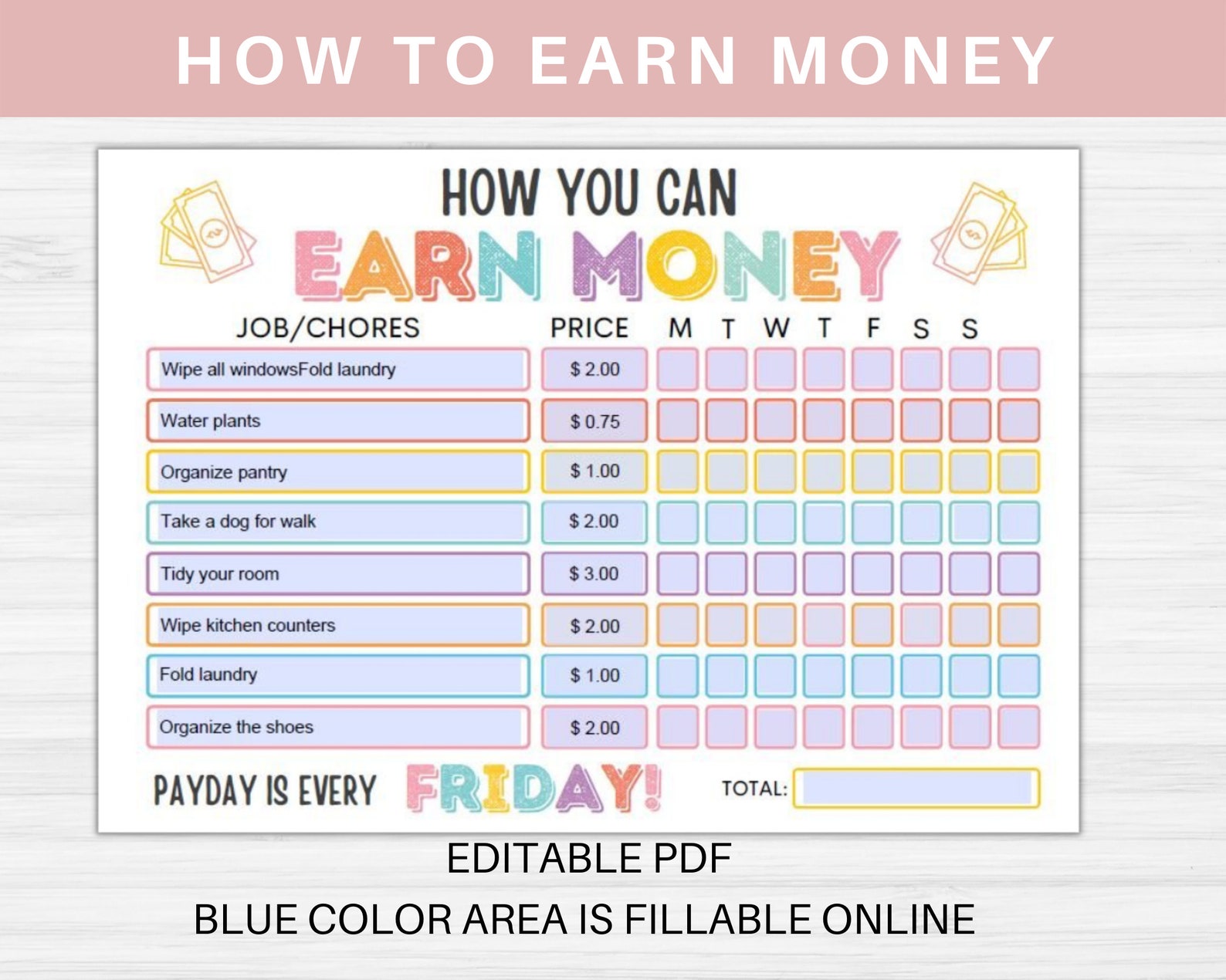 how-to-earn-money-chore-chart-editable-allowance-chore-chart-etsy