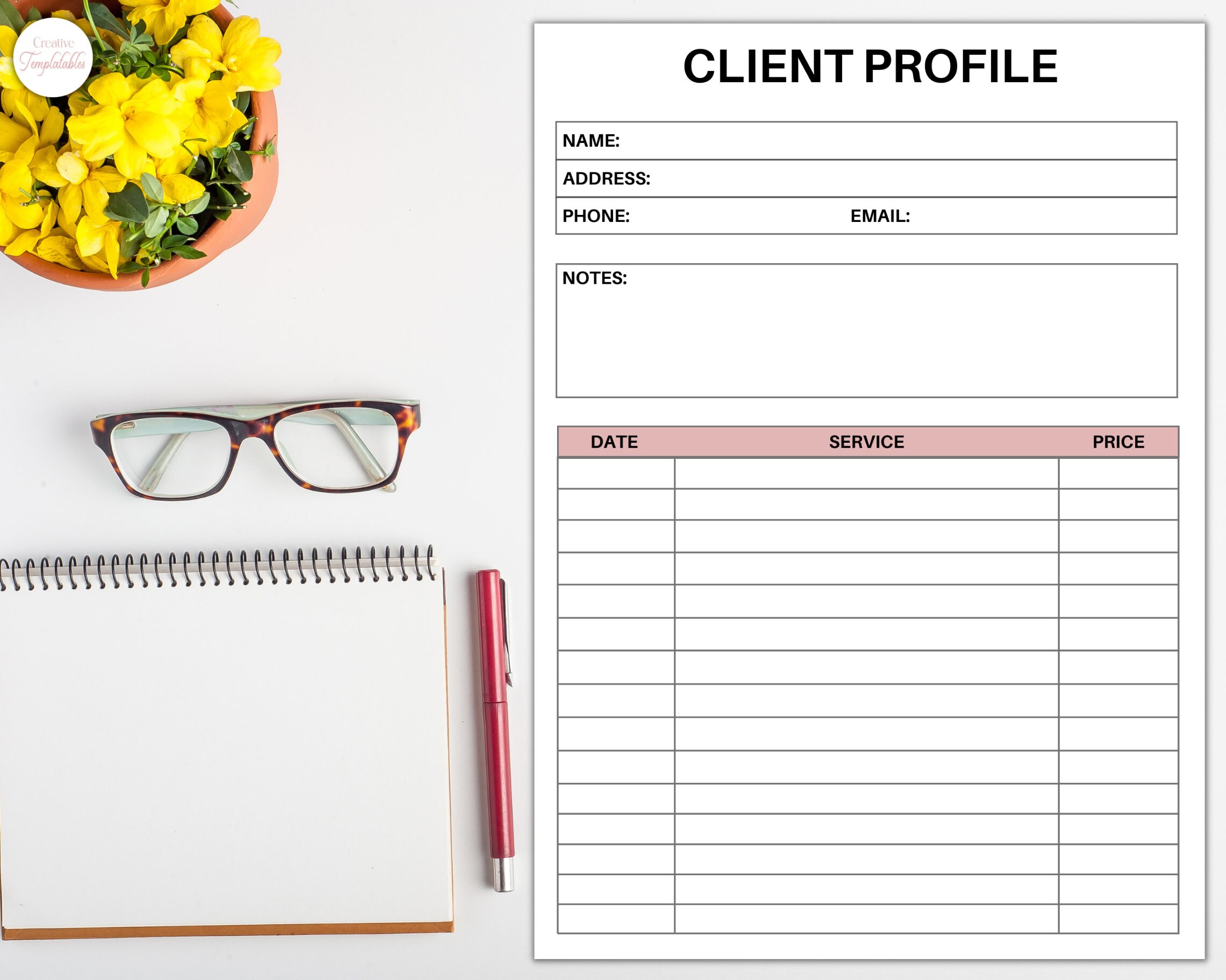 Client Profile Customer Information Card Business Client - Etsy UK
