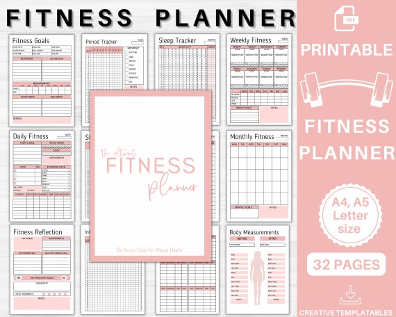 Fitness Planner Printable Weight Loss Planner Workout - Etsy