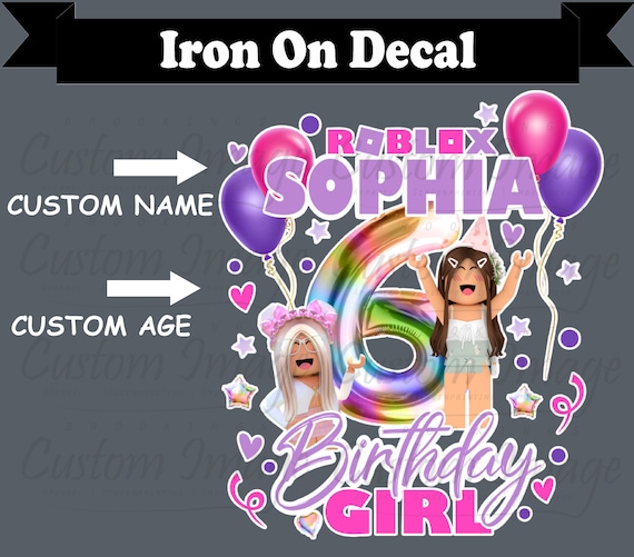 Roblox Girl Birthday Shirt Iron On Transfer | Personalized