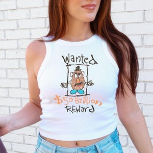 Mr. Potato Head Crop Tank Top, Disney Toy Story Baby Tee, Disney Toy Story Tshirt, Disneyworld Tank Top, Disney Vacation, Wanted Mugshot