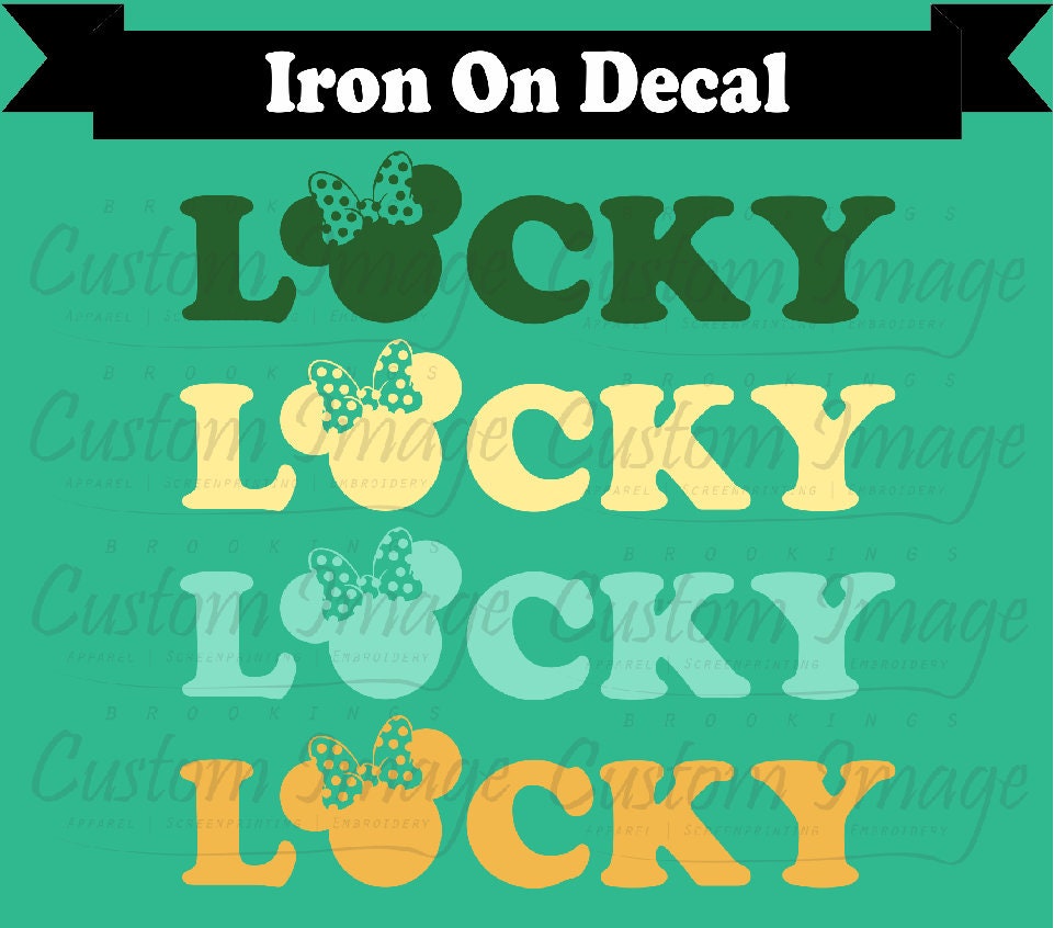 Disney Iron On. Disney Decal. Disney Shirts. Disney Lucky Iron Etsy