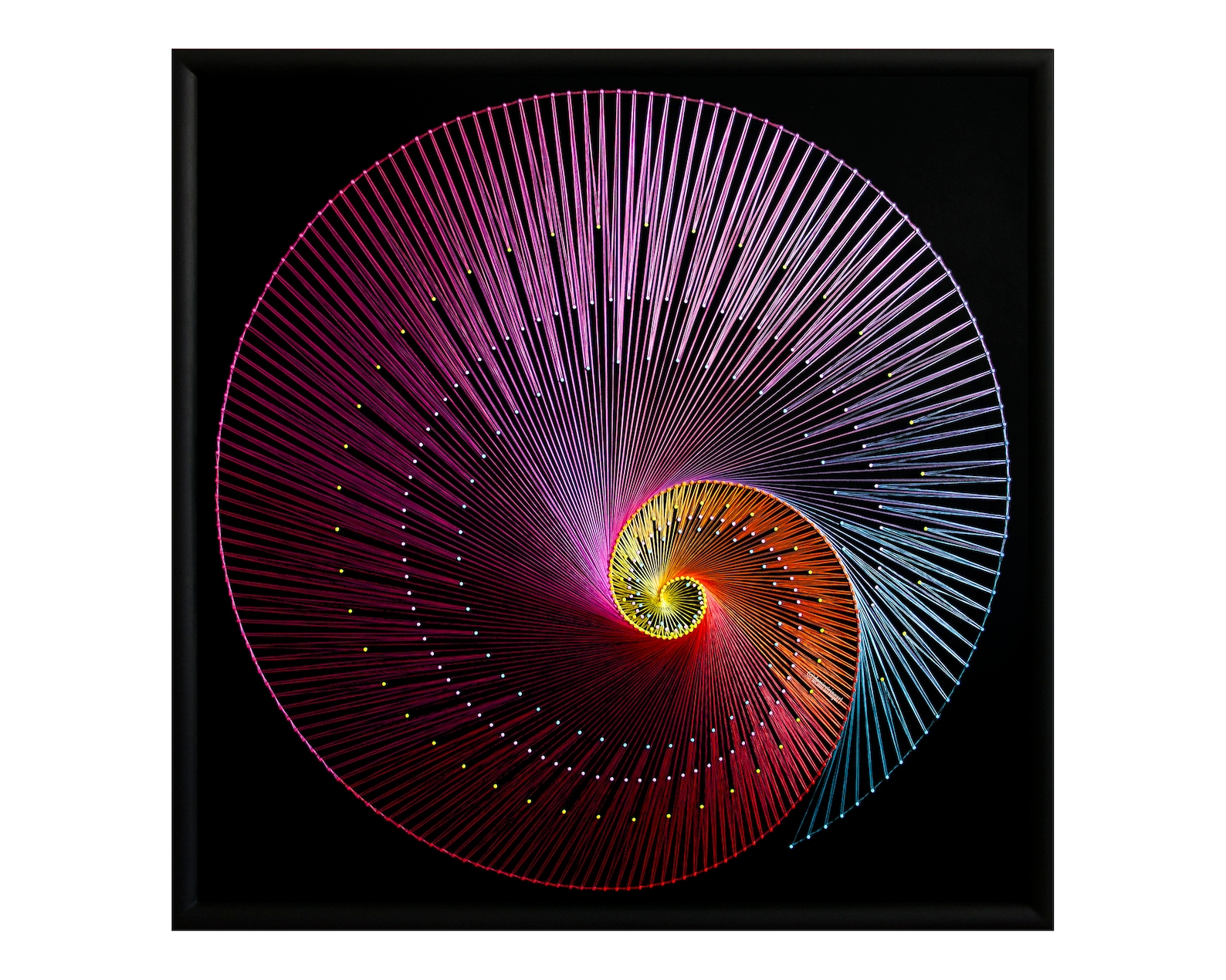 Fibonacci Spiral String Art Mandala | Geometry Artwork | Home, Office ...