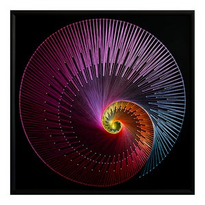 Fibonacci Spiral String Art Mandala | Geometry Artwork | Home, Office, Cafe, Restaurant Modern Decor | Creative Personalized Birthday Gift