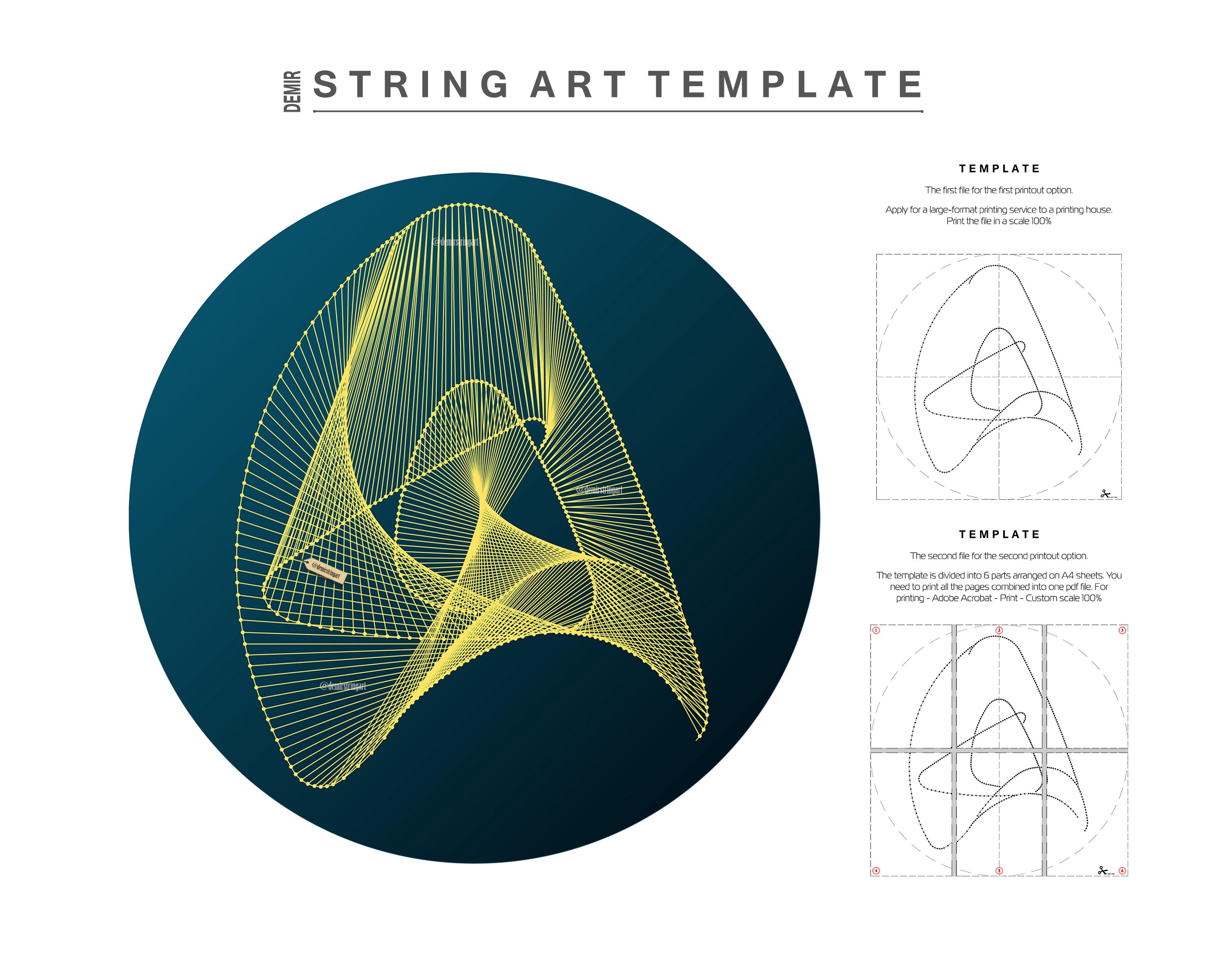 String Art Template | Pattern | Outline | Stencils | Scheme | Sacred ...