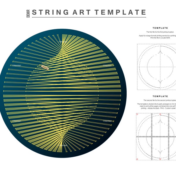 String-Art-Vorlage | Muster | Gliederung | Schablonen | Schema | Heilige Geometrie | Spirituelles Dekor | Handgefertigtes Kunstwerk | DIY | OHNE ANLEITUNG