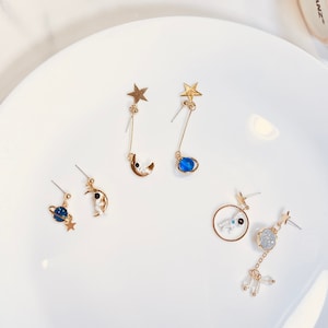 Astronauts Planet Earrings Star Universe Space Ear Ring Fashion Jewelry Special Gift Novelty Gift
