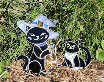 Stained Glass Witchy Kitty