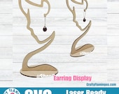 Earring Display Woman Silhouette SVG Glowforge Cut File Digital Download PDF