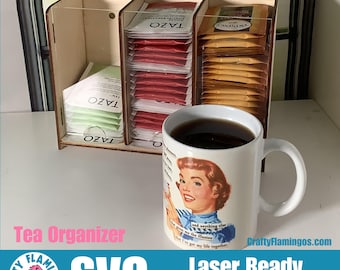 Tea Organizer SVG Glowforge Cut File Digital Download PDF