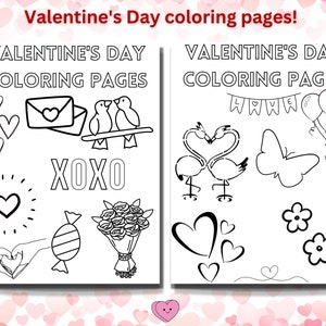 Fun Valentine&#39;s Day printable coloring pages editable in Canva