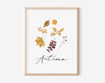 Autumn leaves Printable, Thanksgiving Printable, Fall Wall Art